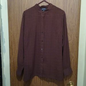 JONES NEWYORK WOMENS BUTTON UP SHEER